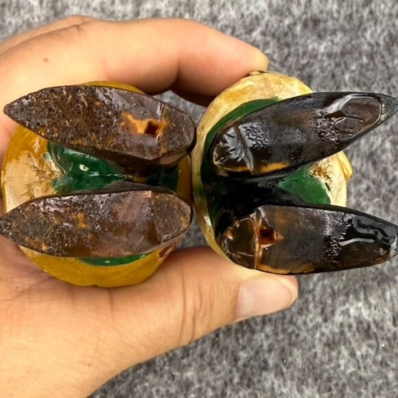 ✅2- VTG Hand-Painted Hand-Carved Russian Folk Art Wooden Christmas Ornaments - Picture 6 of 8